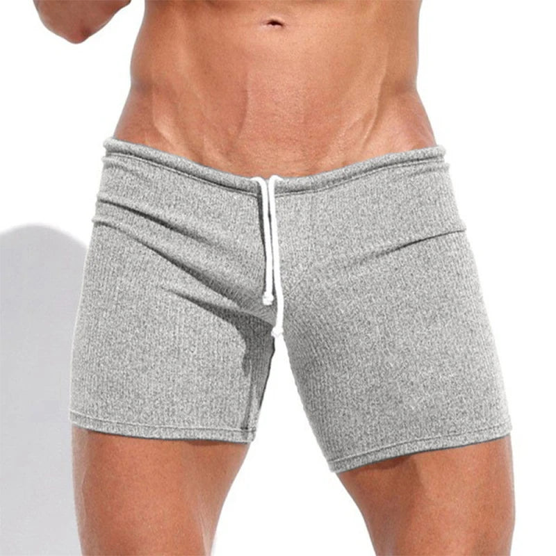 Men's Summer Solid Shorts/ Breathable High Elasticity Drawstring Pants/ Loose and Versatile Basic Style Fitness Running Shorts/ Beach Surfing Vacation Casual Swimsuit