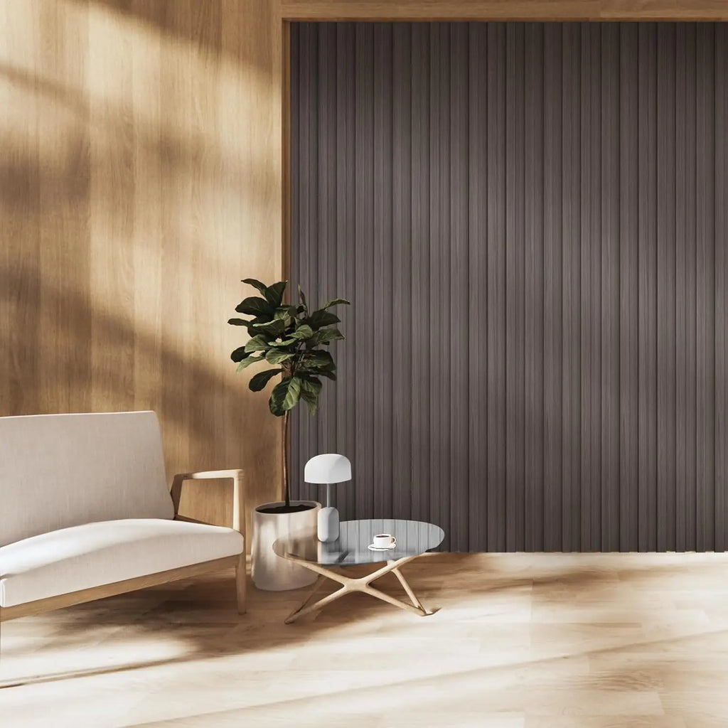 NEW WPC Acoustic Slat Wall Paneling, 8-Pack 96 x 6 Inches 3D Wall Panels ,Living Room,TV Background,Study Room