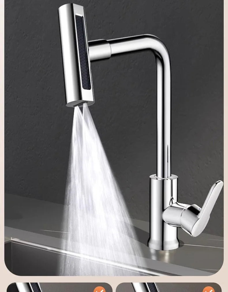 Kitchen Faucet, Rain Waterfall, Vegetable Washing Basin, Sink, Household Sink, Hot and Cold- Two in One, Pressurized Rotating