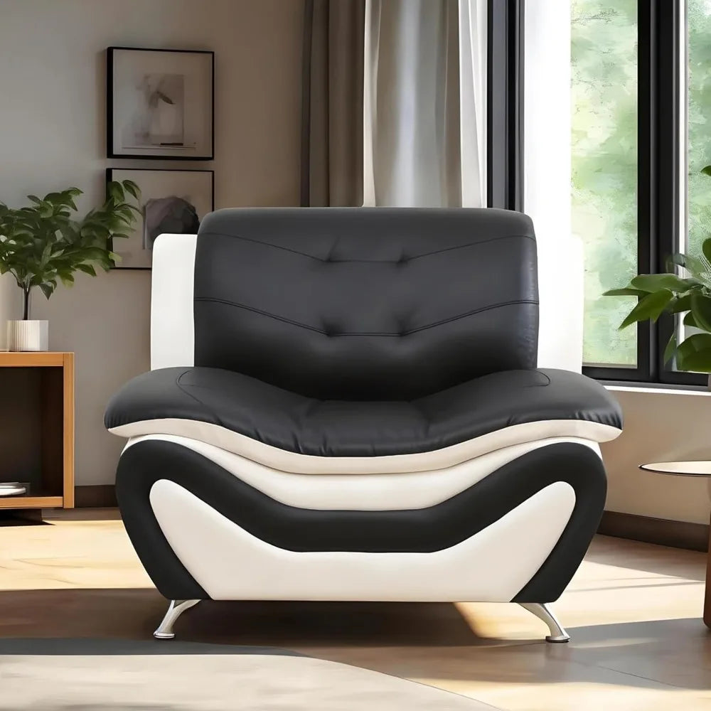 Loveseat Sofa, Small Faux Leather Sofa/ Sleeper Couch, Bedroom, Apartment, Living Room Sofa