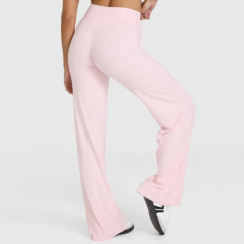 NCLAGEN Sport Trousers Straight-Leg Pants Ultra Soft Butter Fabric Women's Mid-Waist Yoga Pants GYM Naked Feel Pilates Running