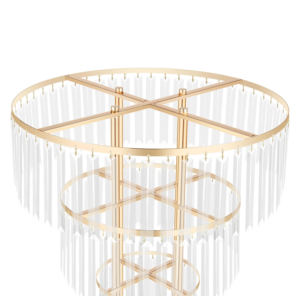 3 Tiers Crystal Wedding Flower Stand 50*90cm,Centerpieces Vases with Clear Crystal Pendants,for Wedding Events/Birthday Party/ Home Decor
