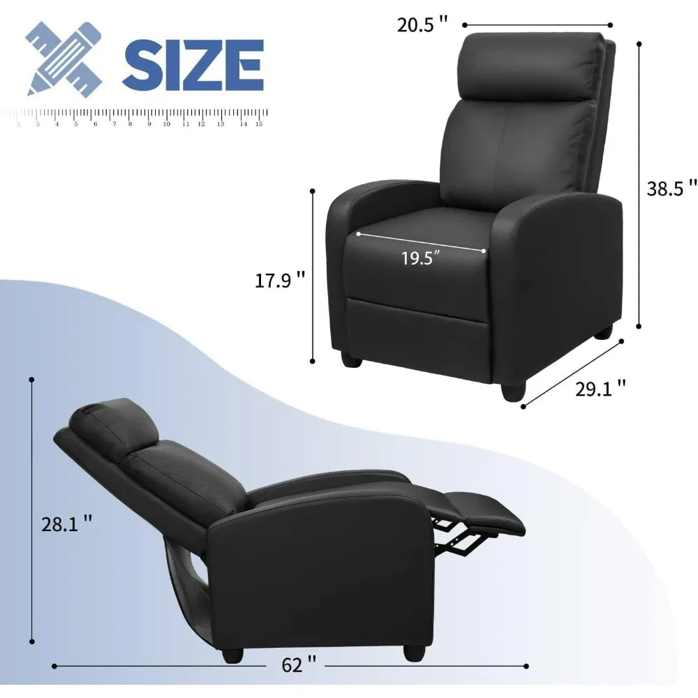 Adjustable PU Leather Massage Recliner Chair for Living Room and Home Theater