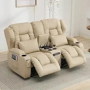 Loveseat recliner with Double Reclining Feature and Console/ Wall-Hugging  for RVs