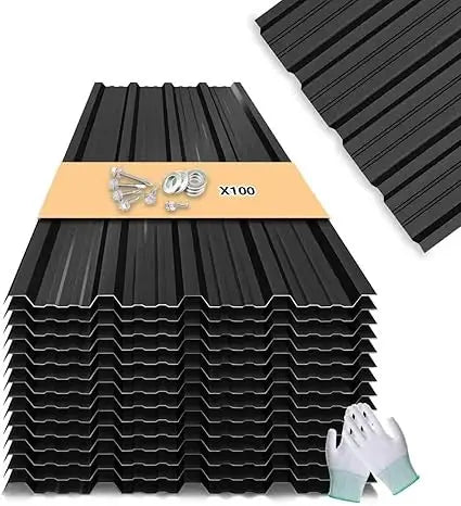 20-Pack Durable Galvanized Steel Corrugated Roof Panels for Carports and Outdoor Structures
