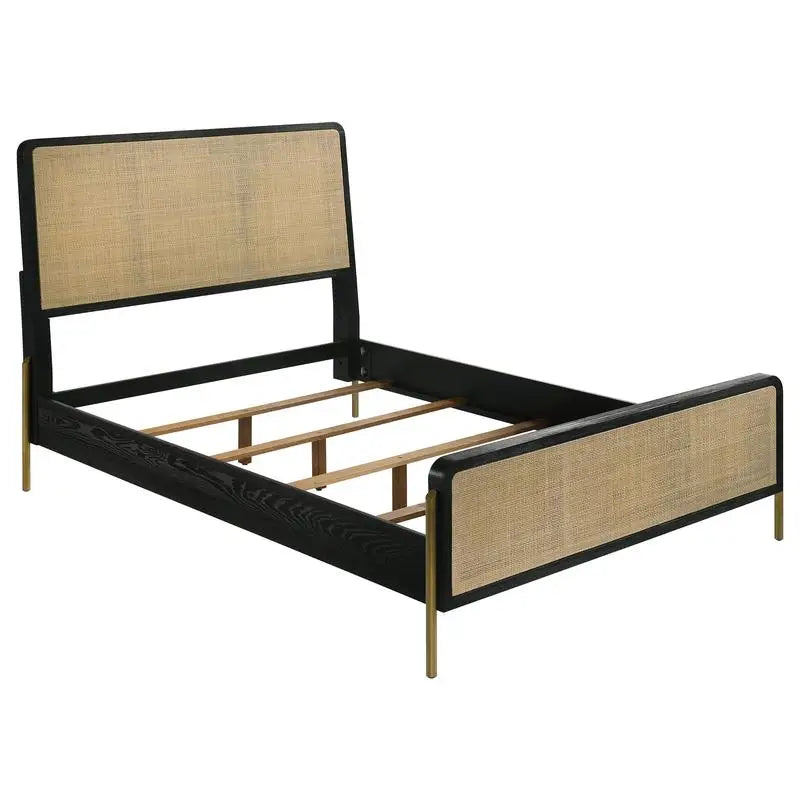 Eastern King 4-Piece Bedroom Set - Black and Natural Finish