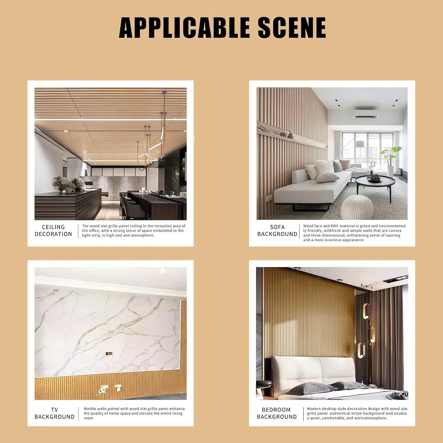 Wood Slat Wall Panels - Modern Wood Panels for Wall, 3D Fluted Sound Absorbing Panel with Wood Finish