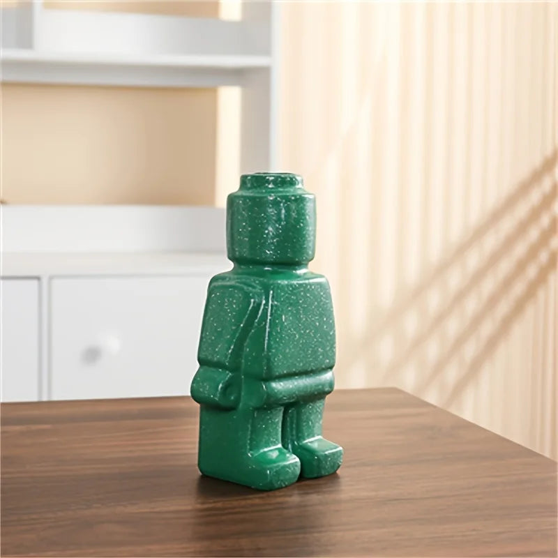 Nordic Style Ceramic Robot Vase/ Indoor Flower Pot/ Modern Home Interior Decoration/ White /Goods/ Decoration Office/ Desk Decoration
