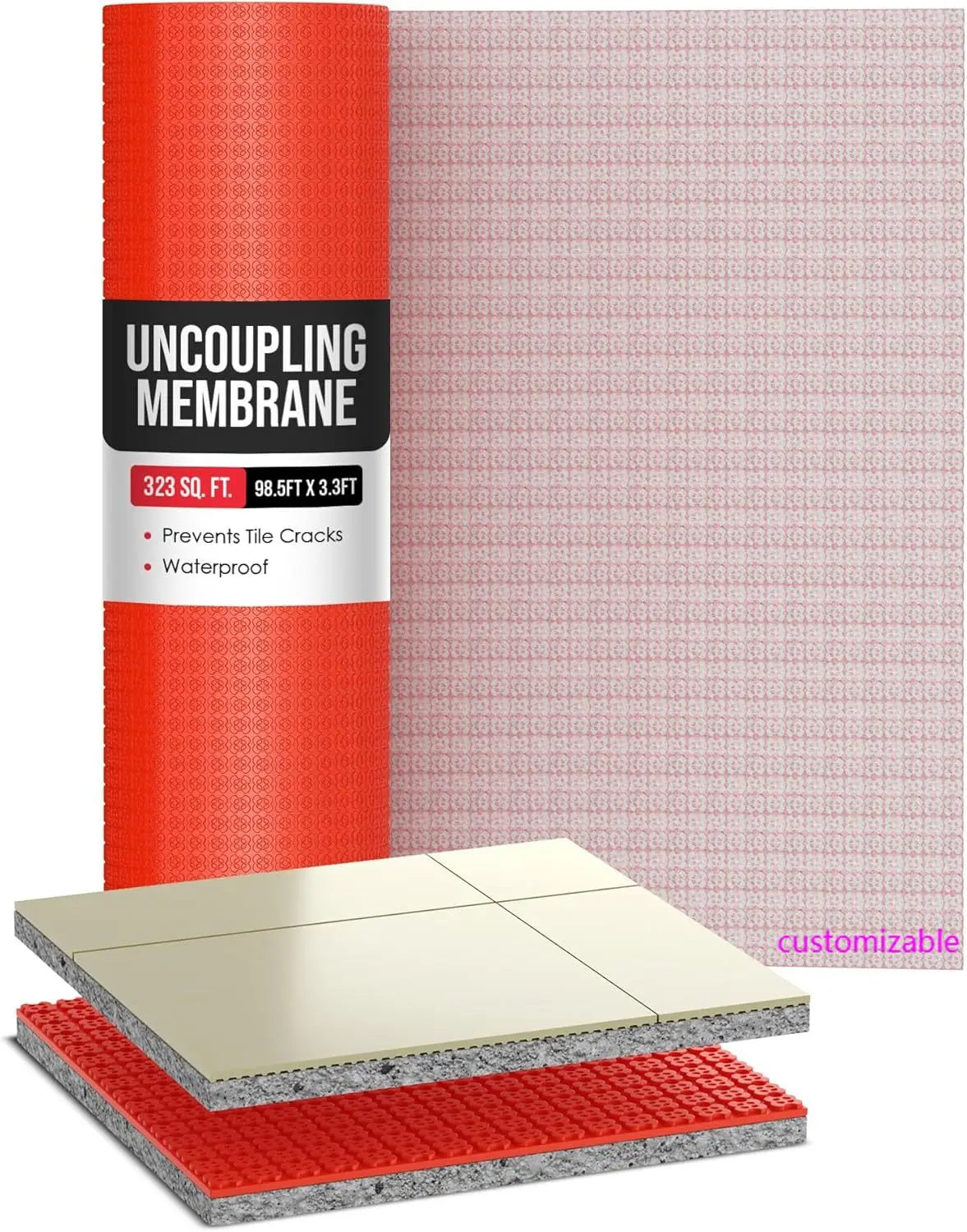 Decoupling Membrane for Tile Flooring - Anti-Fracture Underlayment for Floors