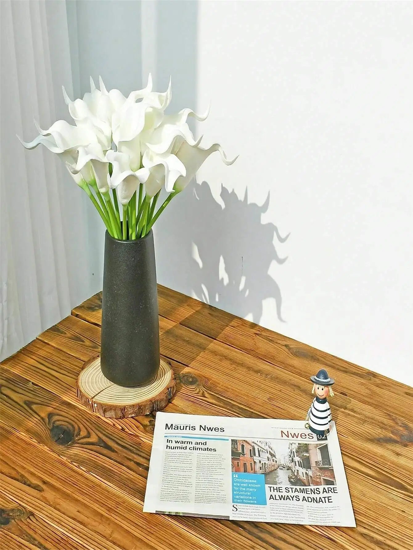 Real Touch Calla Lily Artificial Flowers, Flower Arrangement In Vase Home Decorations/ DIY Wedding Bouquet , Party Wedding Decorations