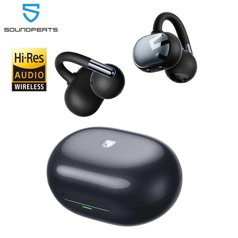 Open Ear Wireless Headphones Dolby Audio Bluetooth 5.4 Earphone Clip On Sports Earbuds with Hi-Res LDAC, IPX5