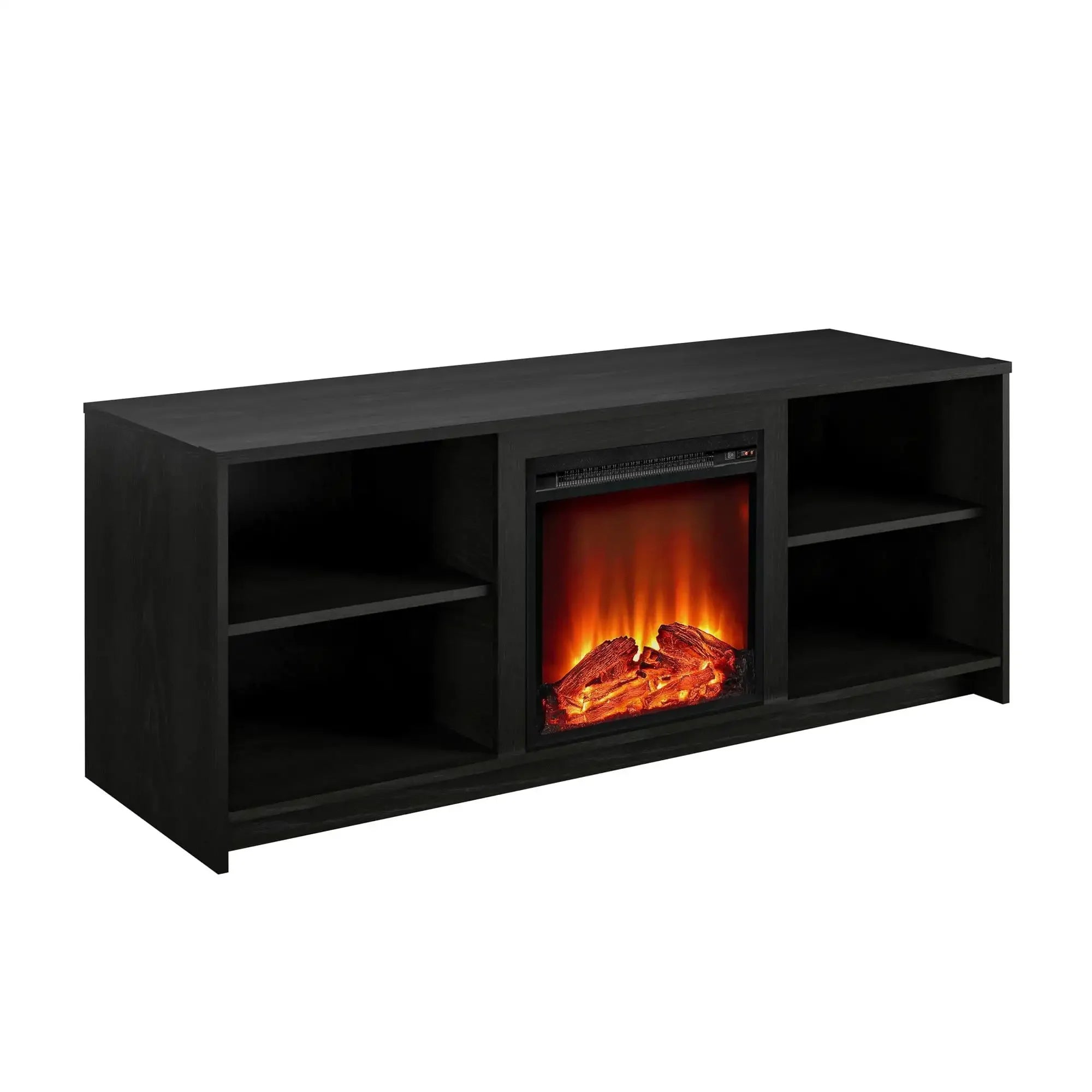 Fireplace TV Stand for TVs up to 65", Black Oak