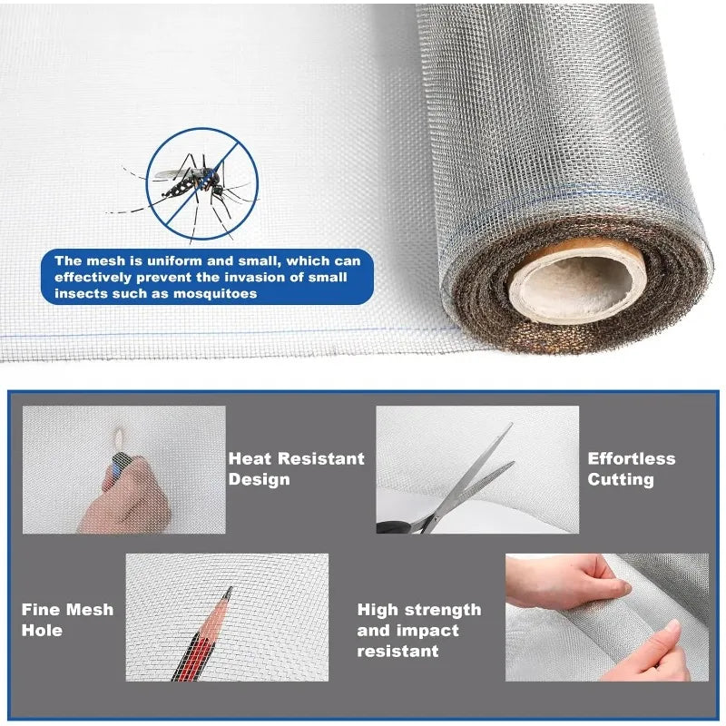 Stainless Steel 304 Window Screen Mesh, 47 Inches by 100 Feet Roll, Metal Replacement for Doors, Patios