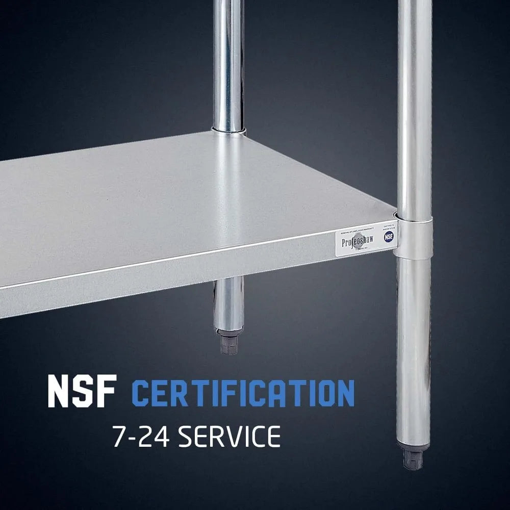 Customizable-Stainless Steel Prep Table NSF Commercial Work Table With Backsplash And Undershelf For Kitchen/ Restaurant 48x24"