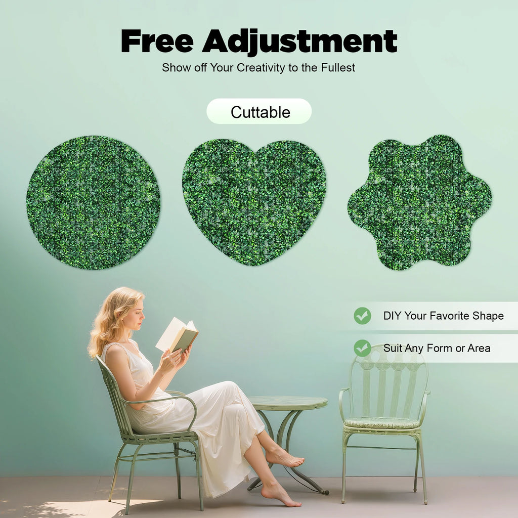 Artificial Greenery Wall Panel 12 Pack, 23.6x15.7in Faux Plant Mat with High Density PE, Privacy Fence Screen for Garden/ Patio