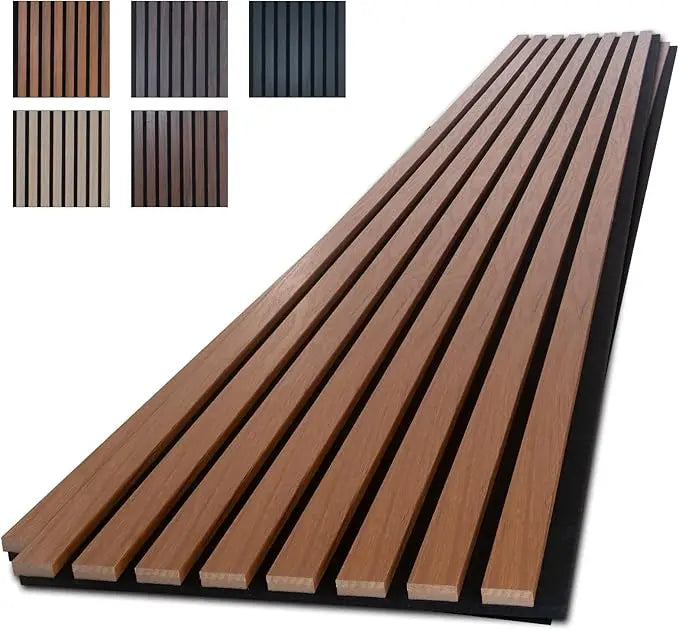 Wood Panels for Wall, 4-Piece 96" x 12.6" Soundproof Wood Slat Wall Panel for Interior Wall Decor Noise Cancelling