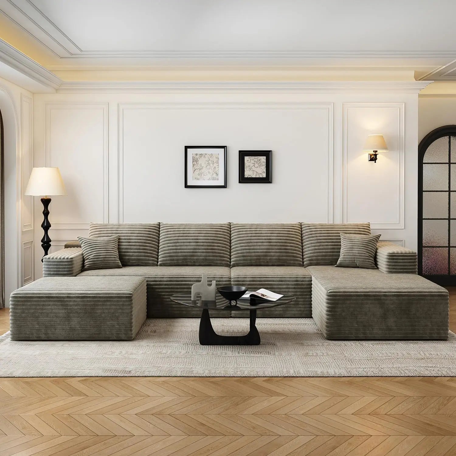 Cloud Modular Sectional Sofa Couch with L-Shape Chaise, Upholstered Couches for Living Room/ Bedroom