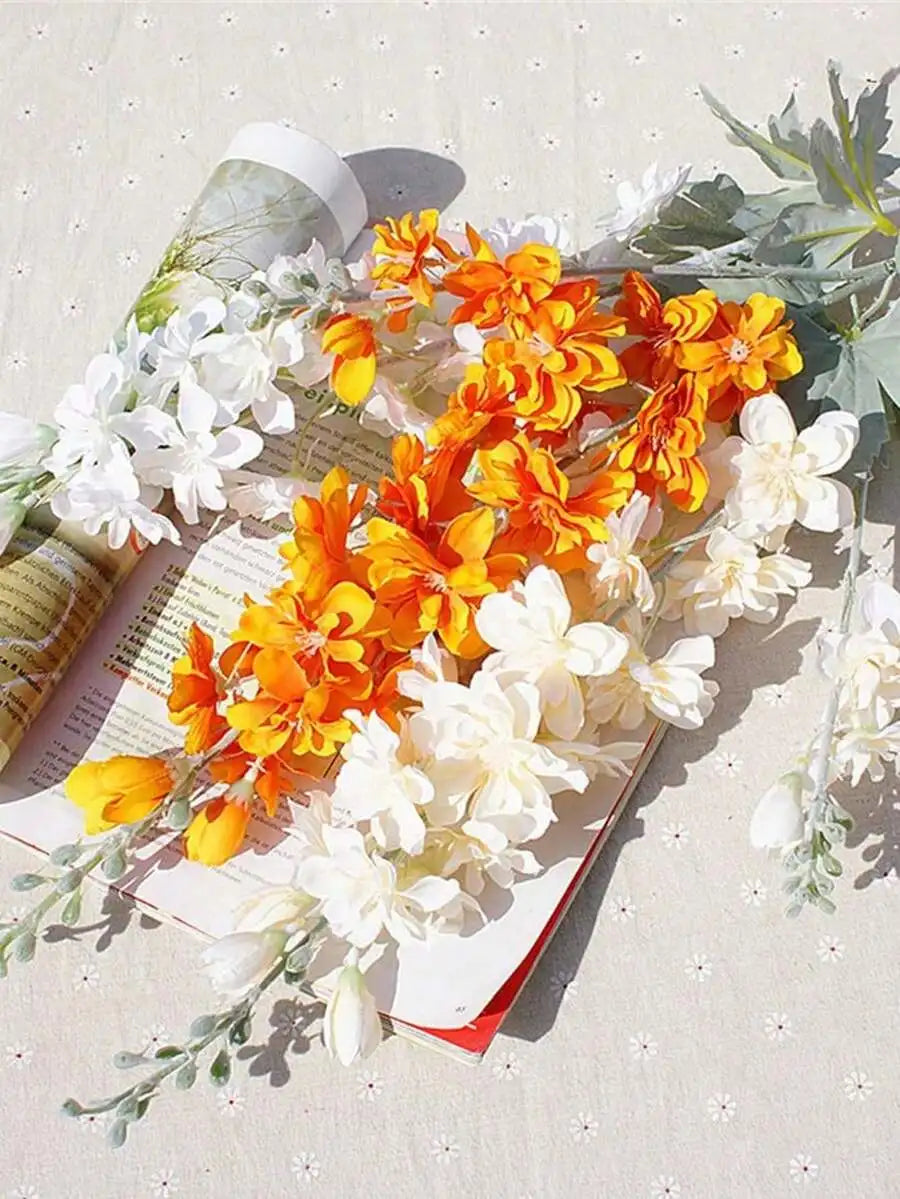 6Pcs Delphinium Flowers Artificial Flowers Silk Flowers Larkspur Flower 33.5in Long Stem Artificial Flowers For Tall Vase For Home