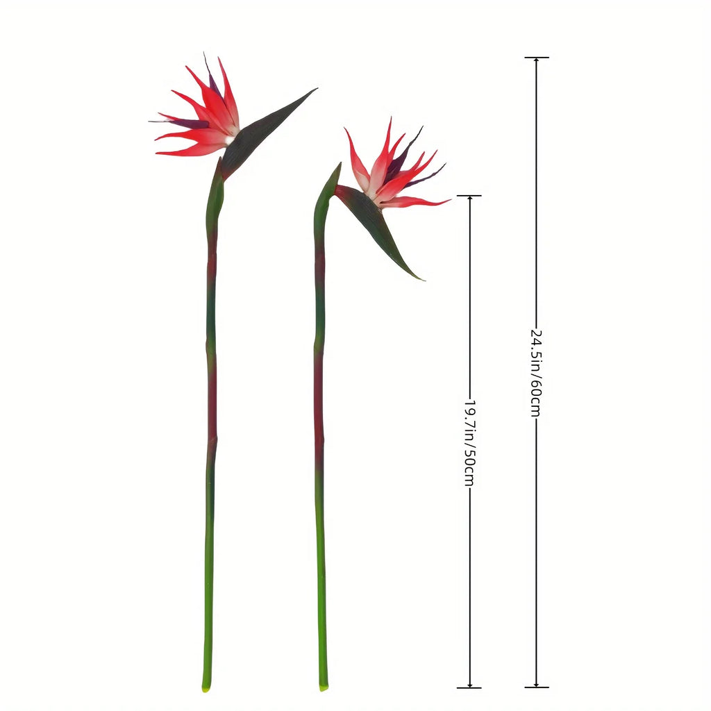 3pcs Artificial Bird Of Paradise Flowers/ Rubber Strelitzia 24.5'' Long Stem Flower Suitable For DIY Home Party Theme Decor