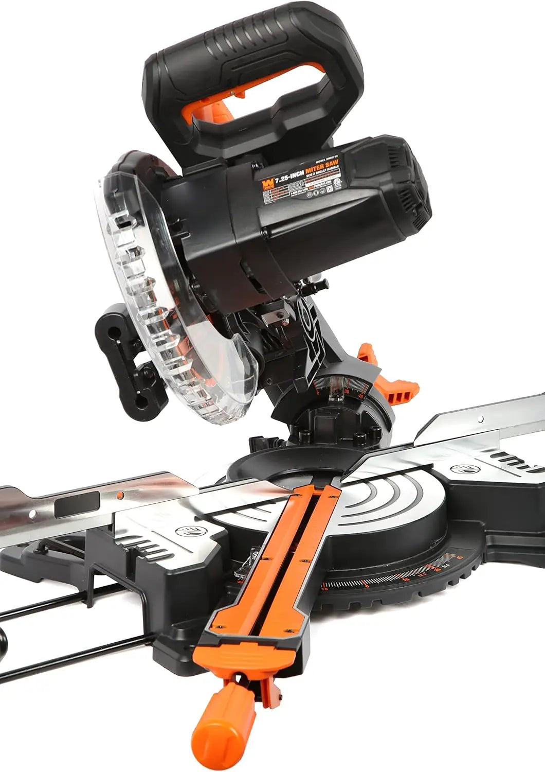 MM0713 9.5-Amp 7.25-Inch Single Bevel Compact Sliding Compound Miter Saw with LED Cutline Guide, Black