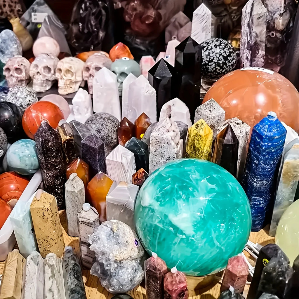 Open Your Own Unique Crystals! 4lb-6lb Crystal Gift Box-Mixed With Raw Stone, Tower, Sphere, Carving , Bracelet Ring, Home Decoration