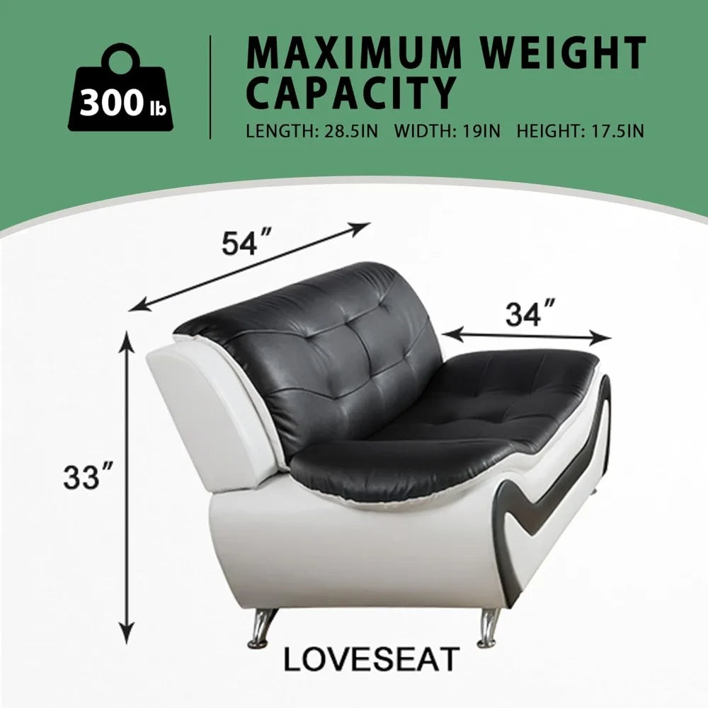 Loveseat Sofa, Small Faux Leather Sofa/ Sleeper Couch, Bedroom, Apartment, Living Room Sofa
