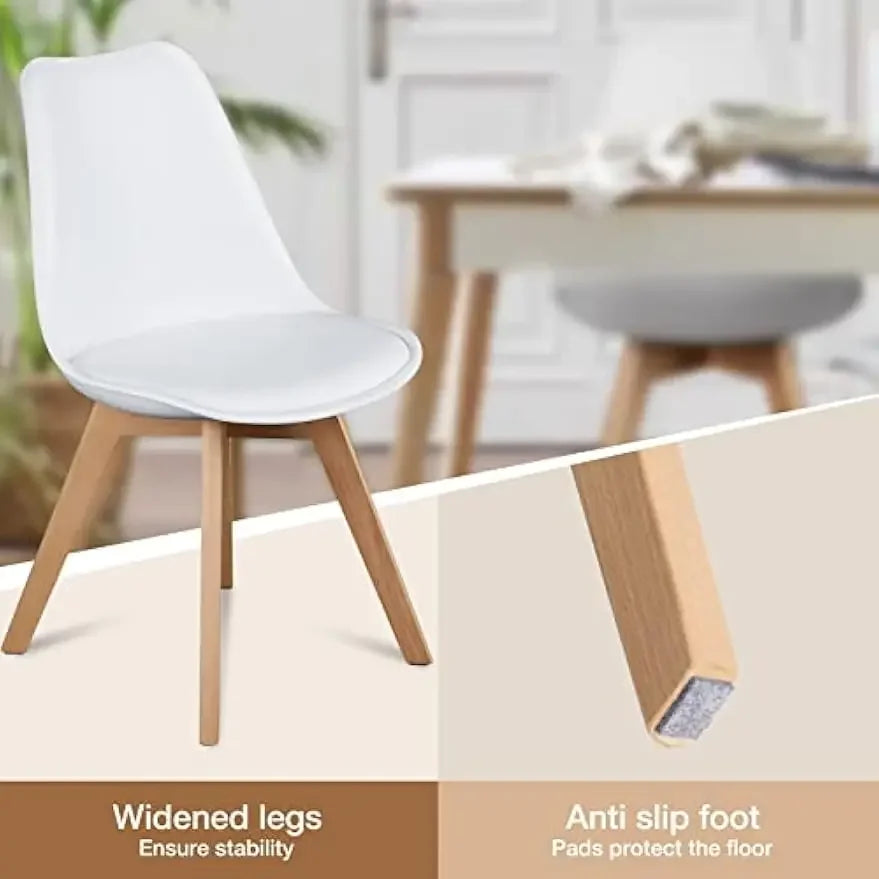 Dining Chairs Set of 8 Kitchen Mid Century Modern Chairs with Wood Legs