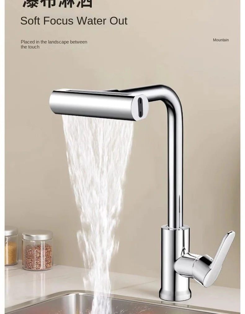 Kitchen Faucet, Rain Waterfall, Vegetable Washing Basin, Sink, Household Sink, Hot and Cold- Two in One, Pressurized Rotating