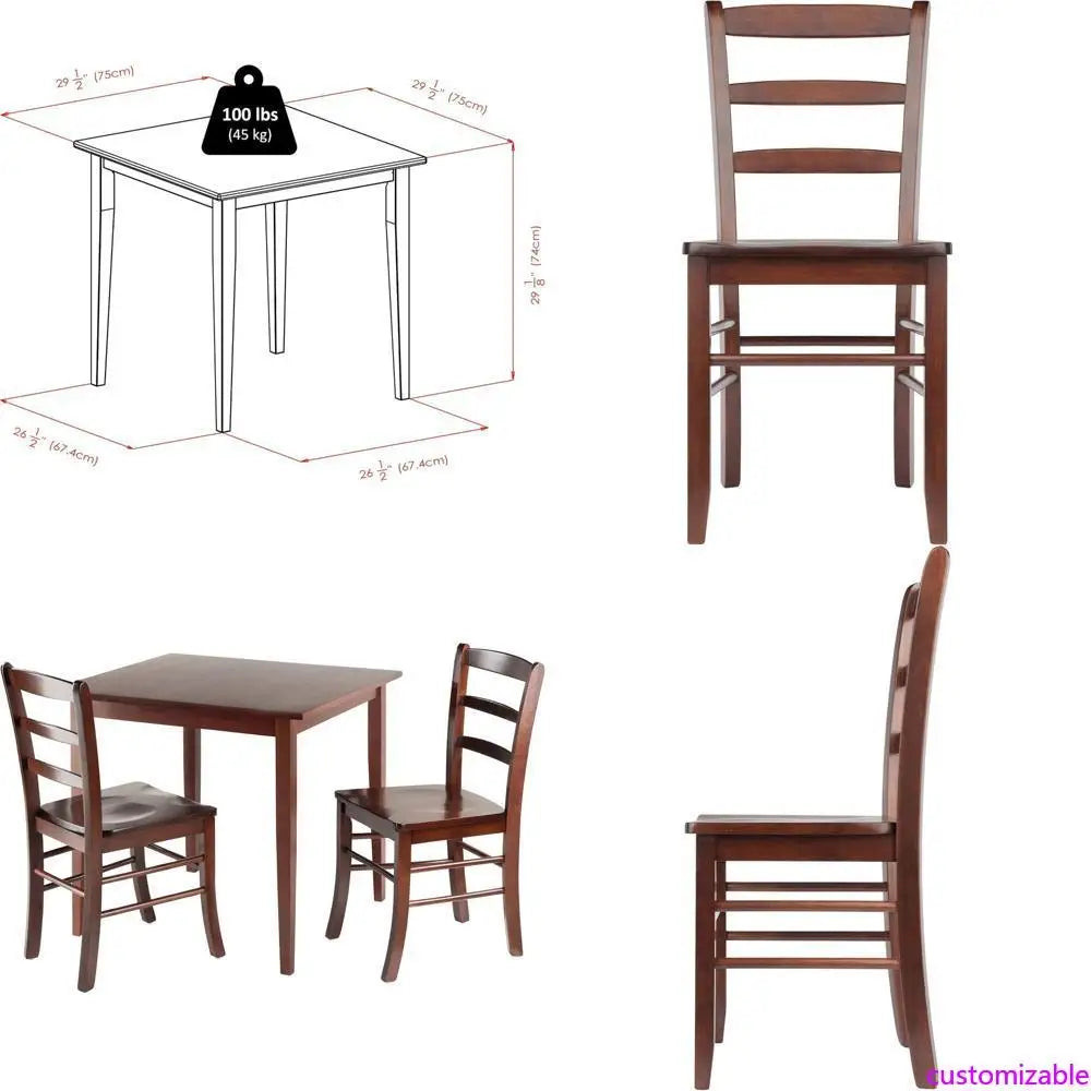 Charming Groveland Dining Set with 2 Light Oak Chairs