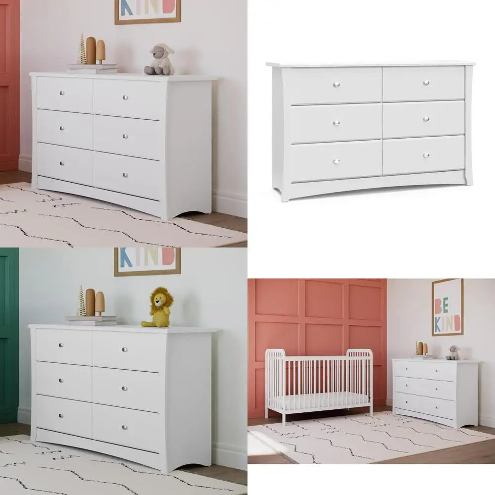 6-Drawer Double Dresser in White