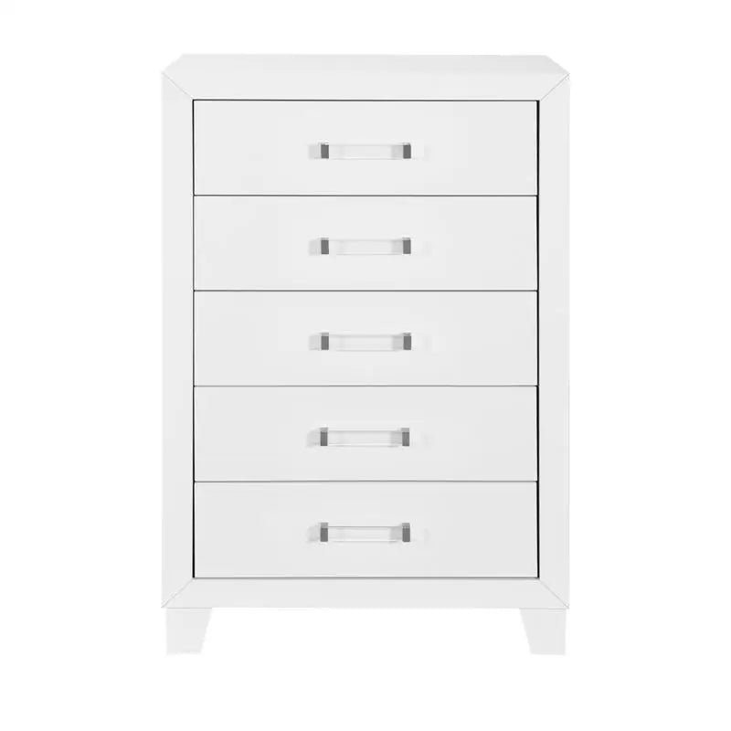5PC White Full Bedroom Set with LED Lighting