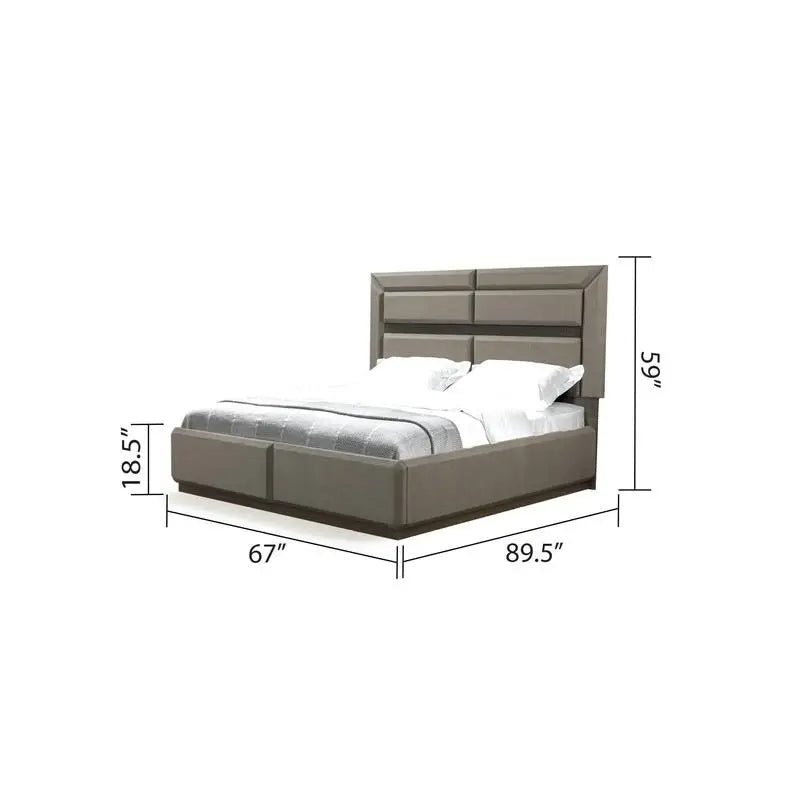 5 Pc Queen Bed Set in Brown Wood