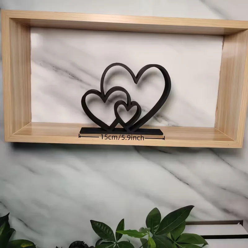 Heart-to-Heart Statue - Black & White Love Ornament, Desk & Bookshelf Decor, Valentine’s Gift, Home Decoration