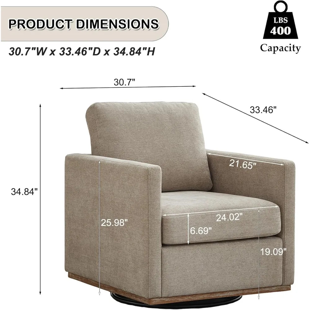 Swivel Accent Chair Set of 2, 360 Degree Square Swivel Barrel Chair for Living Room/Bedroom