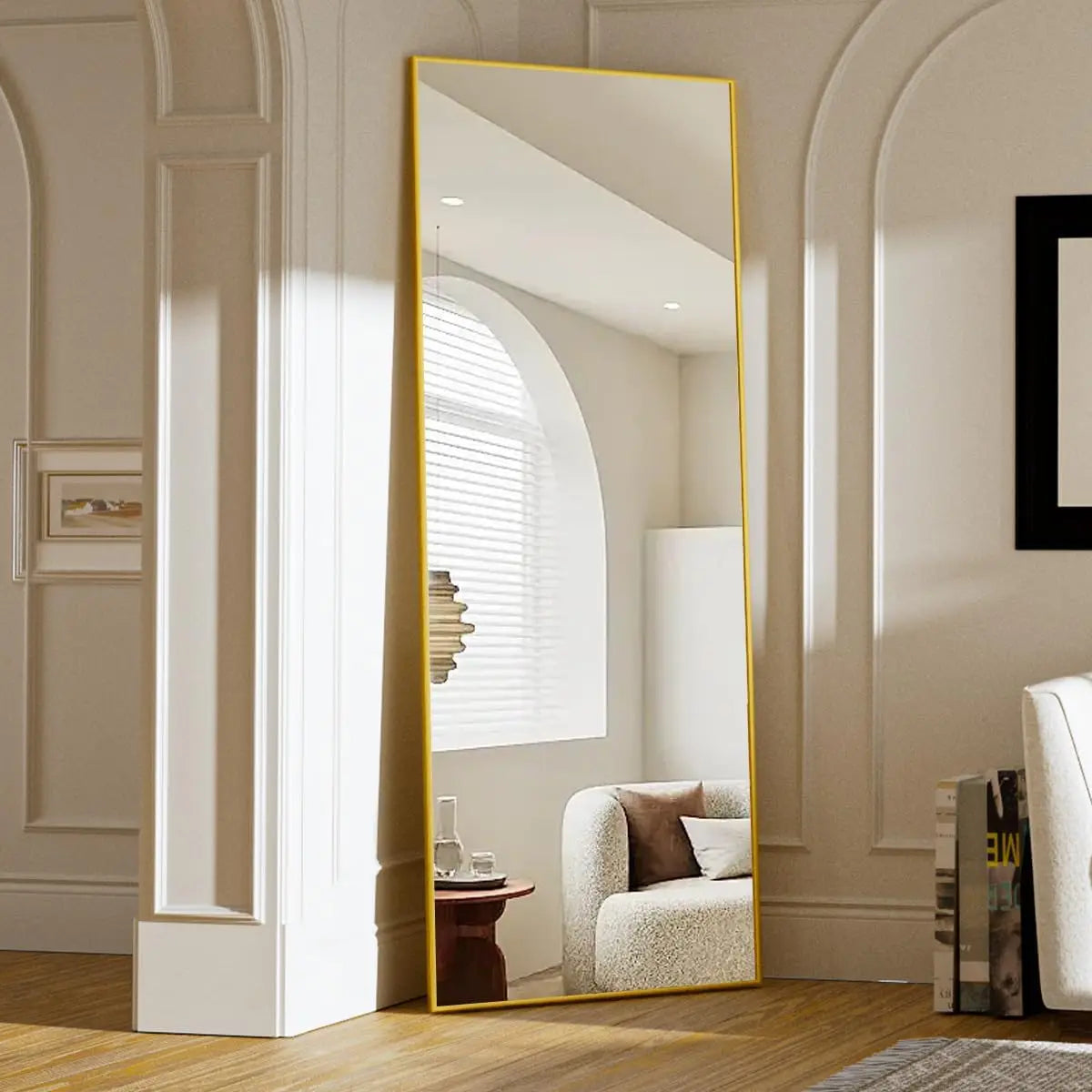 64"x21" Floor Mirror Full Length, Bedroom Floor Body Mirror with Stand, Leaning, Standing or Hanging Horizontally/Vertically