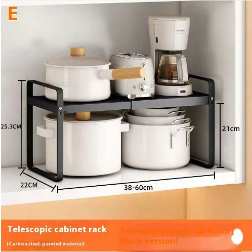 Kitchen Storage Layered Shelf/ Microwave Rack Standing Countertop/ Retractable Condiment/ Oven Organizer/ Kitchen Accessories