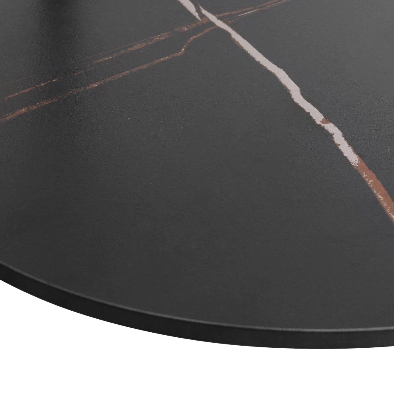 2 Tier Round Coffee Table Modern High End Sintered Stone Desk Home Furniture Table Metal Frame for Living Room, Bedroom