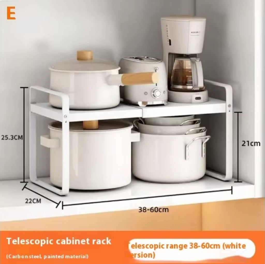 Kitchen Storage Layered Shelf/ Microwave Rack Standing Countertop/ Retractable Condiment/ Oven Organizer/ Kitchen Accessories
