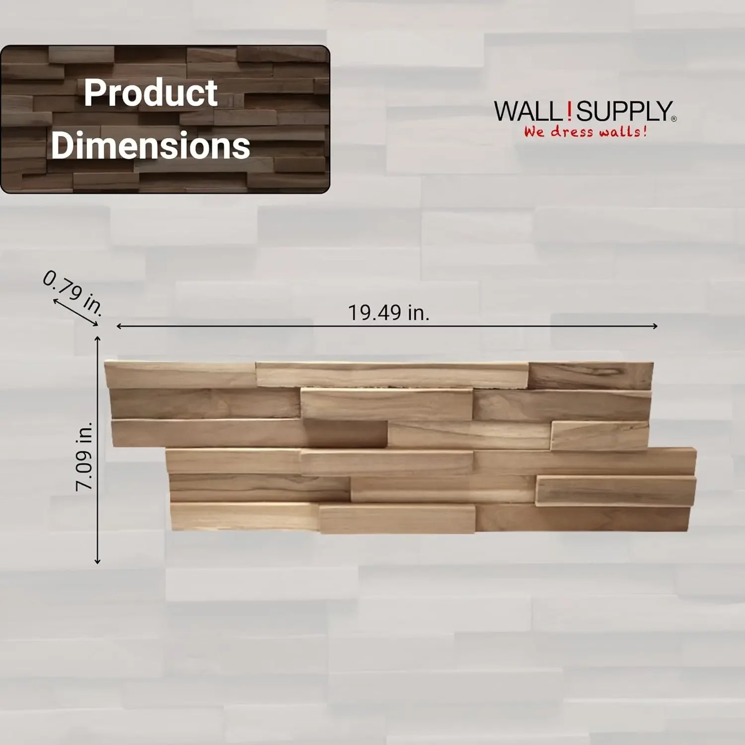 NEW UltraWood Firenze Reclaimed Teak Wood 3D Wall Panels - Home Decor Wallpaper Alterantive for Living Room, Bedroom
