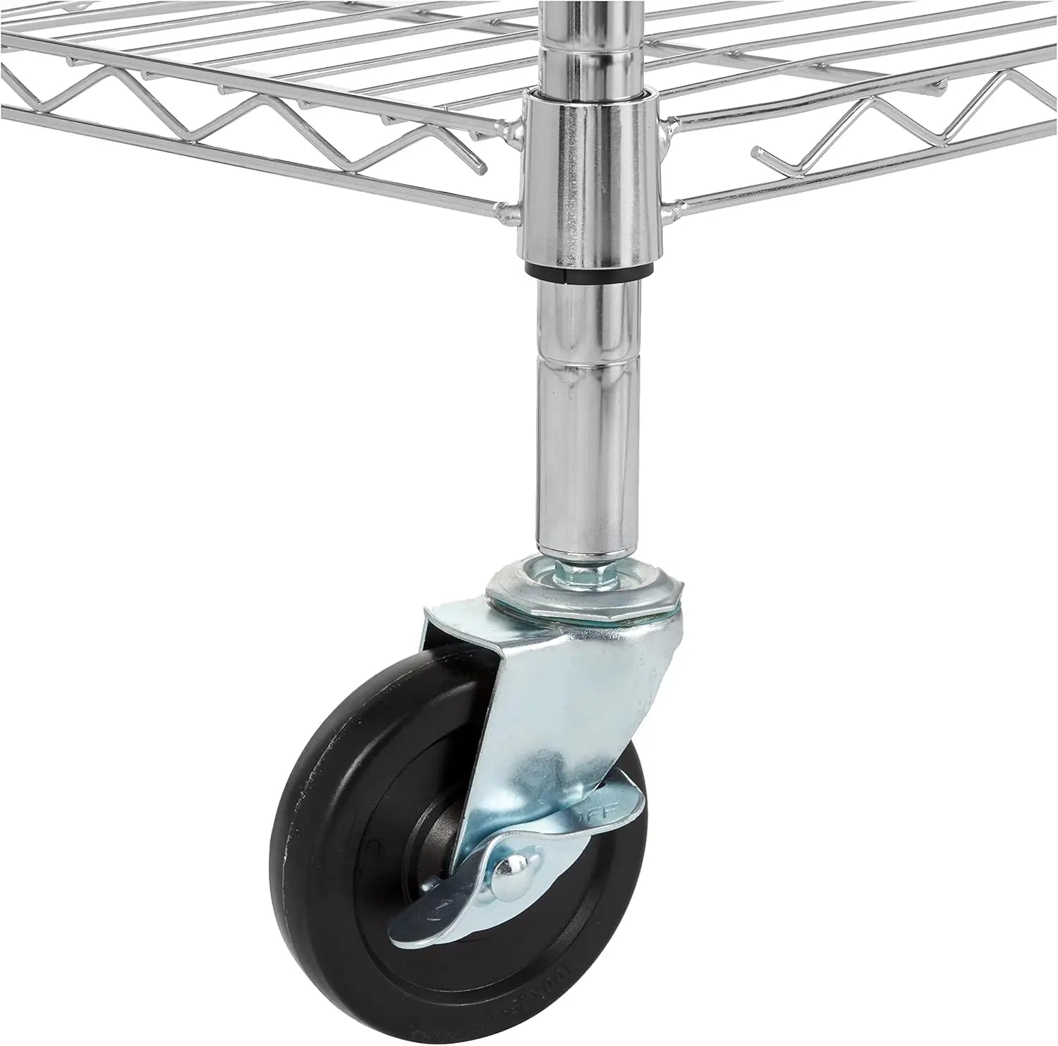 5-Shelf Adjustable, Heavy Duty Storage Shelving Unit on 4'' Wheel Casters, Metal Organizer Wire Rack, 30" L x 14" W x 64.8" H