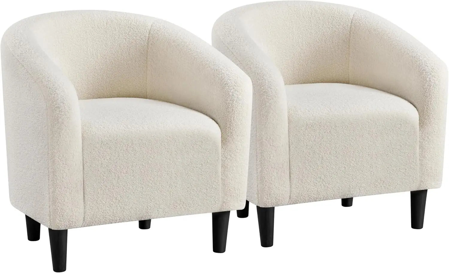 Barrel Chairs, Furry Accent Chairs, Sherpa Chairs with Soft Padded Armrest, Fuzzy Club Chairs for Living Room, Bedroom, Waiting Room