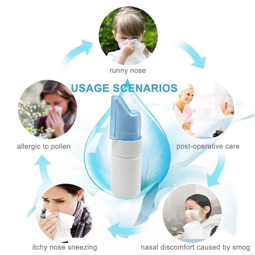 Nasal Irrigator Nose Wash Cleaner Bottle Spray Water Bottle Fine Mist Atomizer Portable Liquid Empty Container for Traveling