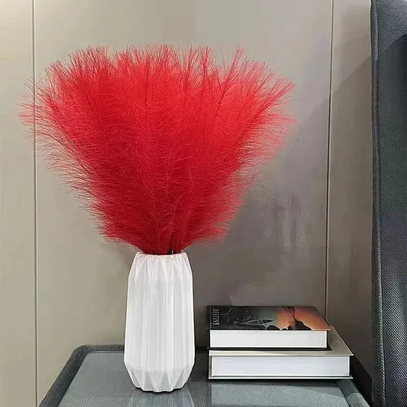 10PCS Artificial Pompous Grass/ Pompous Branches/ Fake Fluffy Stems/ Plants Vase Filler for Home Boho Decor Flower Arrangement