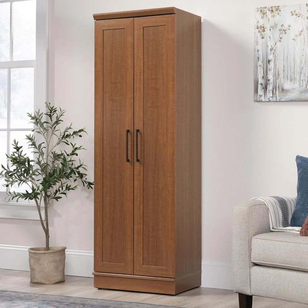 Sienna Oak Storage Pantry Cabinet, Dimensions: 23.25 Length x 17 Width x 71.18 Height