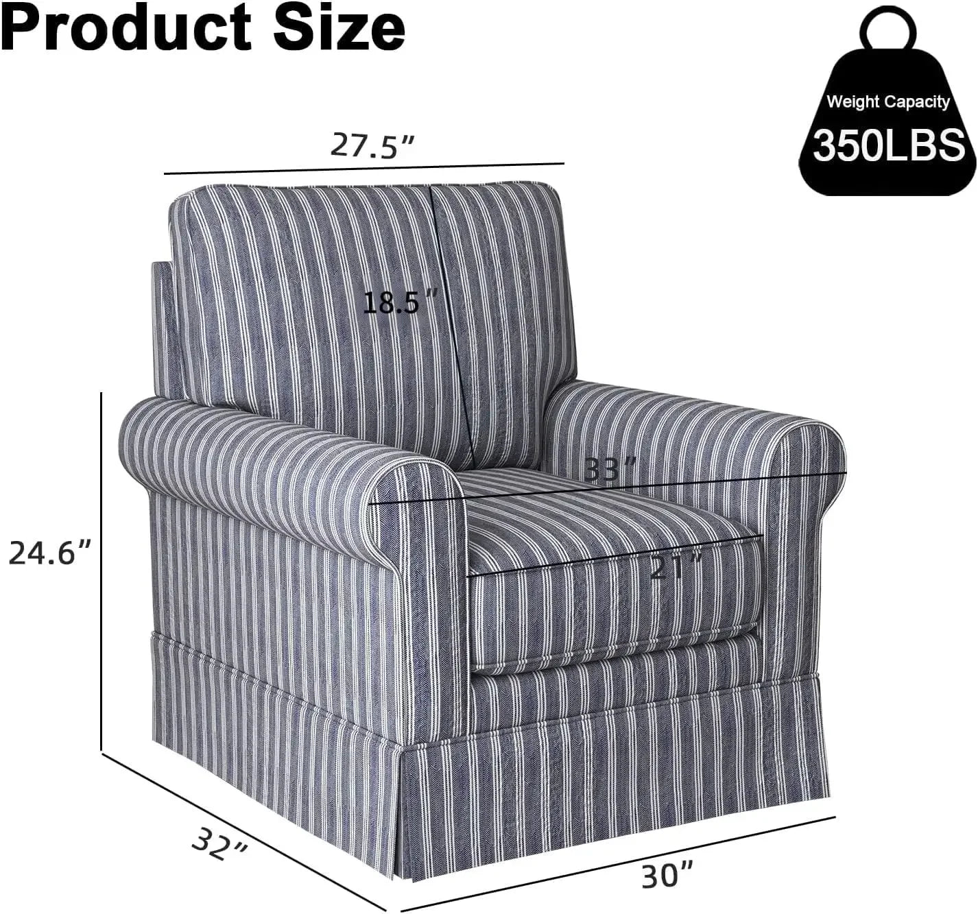 Modern Linen Swivel Chair, Comfortable Reading Chair, Upholstered Square Living Room Chair
