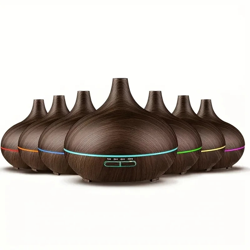 Diffuser For Home /Wood Grain Aroma Diffuser with Remote Control Timer/  6 Oil Set - 550ml Cool Mist Humidifier for Large Room