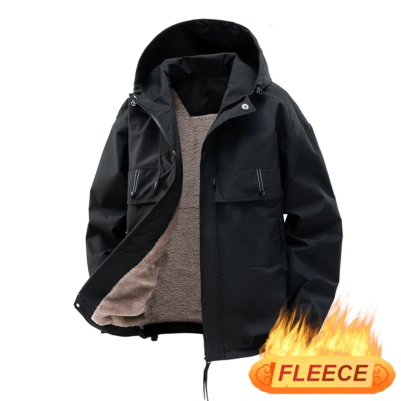 CHRLCK Unisex Hiking Fleece Waterproof Jackets Winter Windbreaker- Outdoor Camping ,Trekking Fishing Jacket/ Windproof Coat Autumn