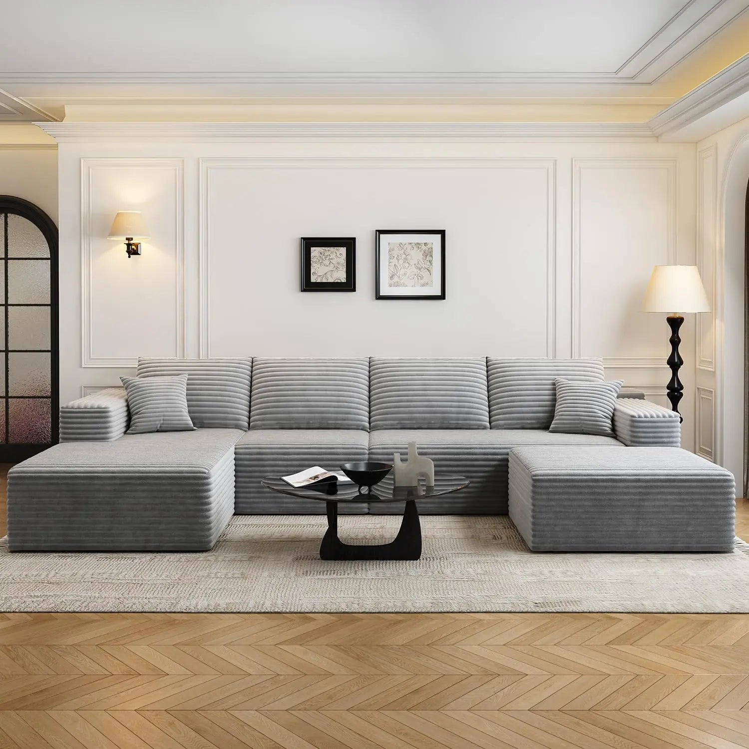 Cloud Modular Sectional Sofa Couch with L-Shape Chaise, Upholstered Couches for Living Room/ Bedroom