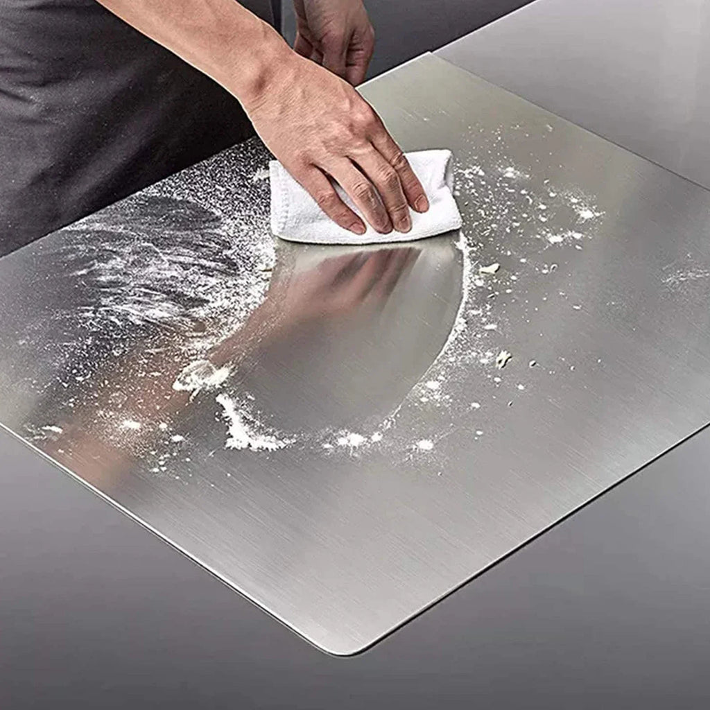 Stainless Steel Cutting Board With Lip Countertop Protector/ Multifunction Pastry Baking Board/ Fruit-Meat Chopping Board
