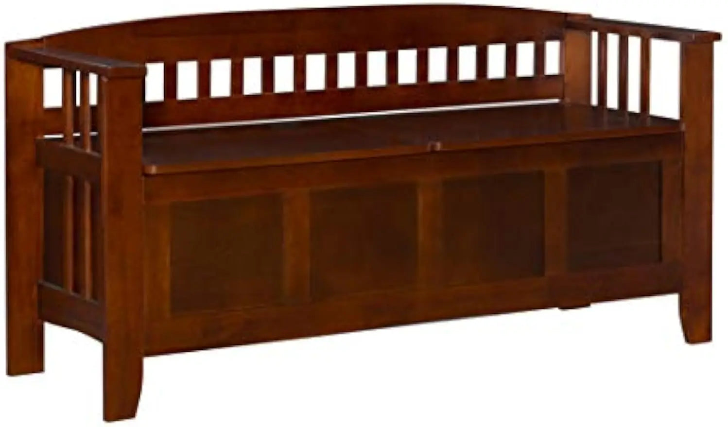 Home Decor Storage Bench with Short Split Seat Storage, Walnut